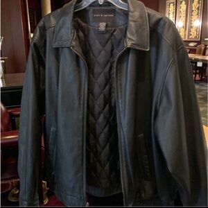 Croft & Barrow Leather XL Men’s Black Motorcycle Like New Bomber Jacket